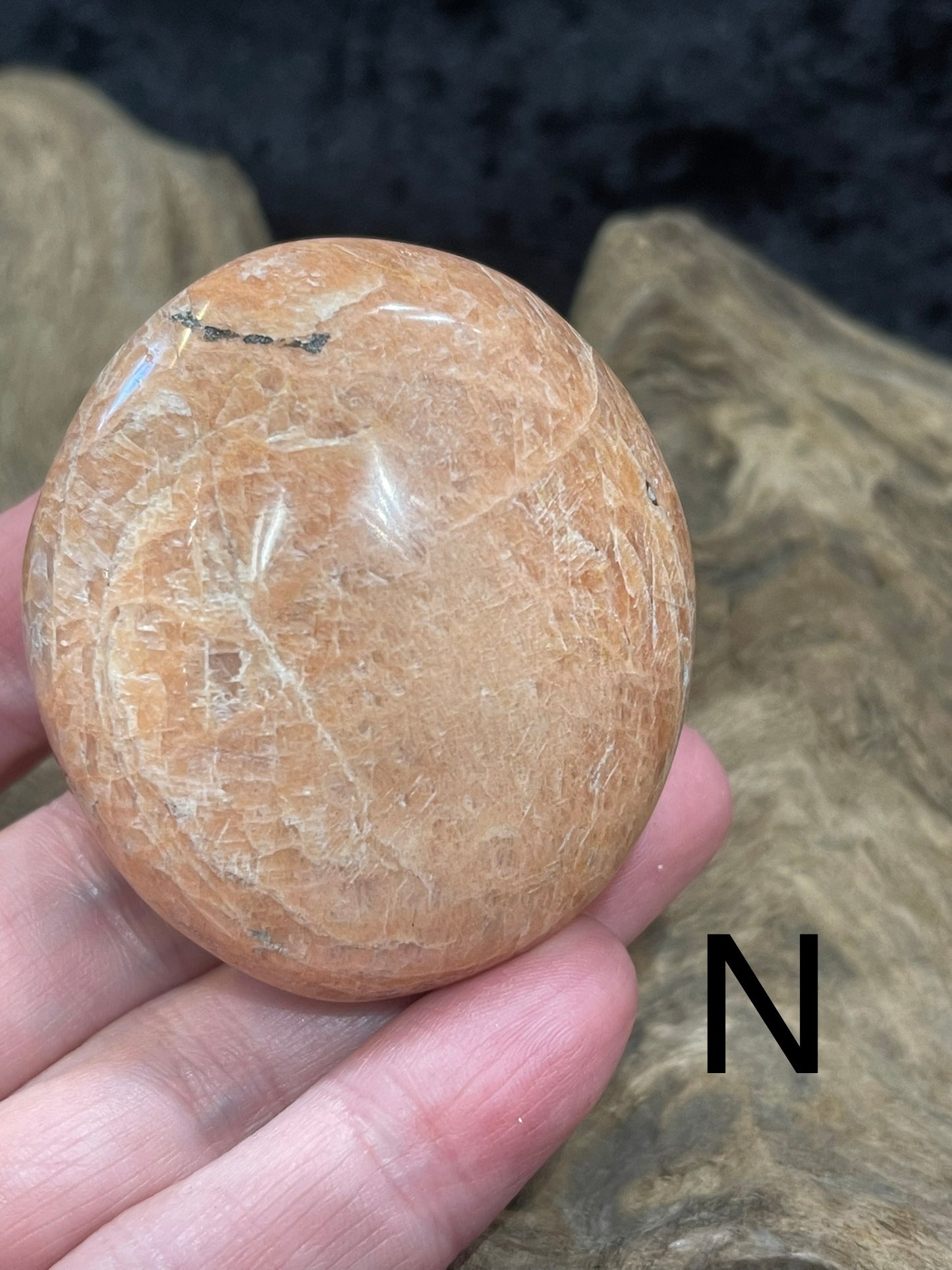 Peach Moonstone palm stones and spheres