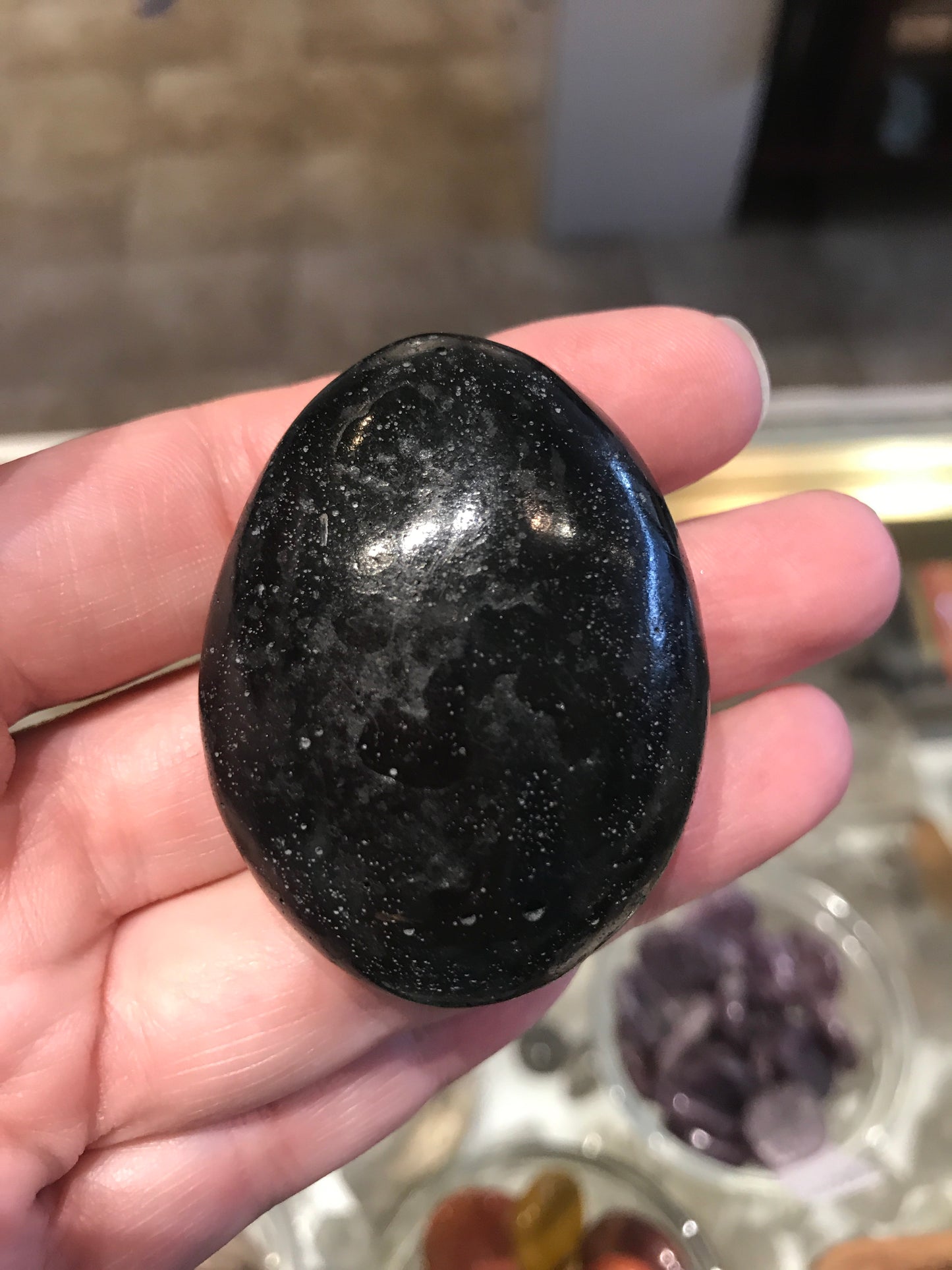 Black tourmaline palm stones