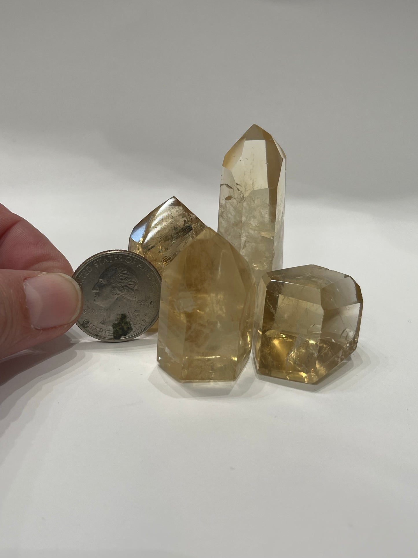 Polished citrine points
