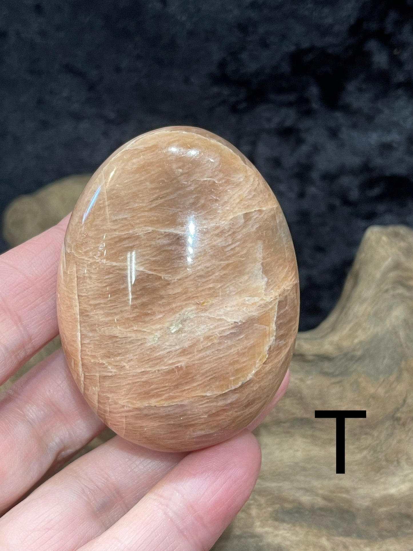 Peach Moonstone palm stones and spheres