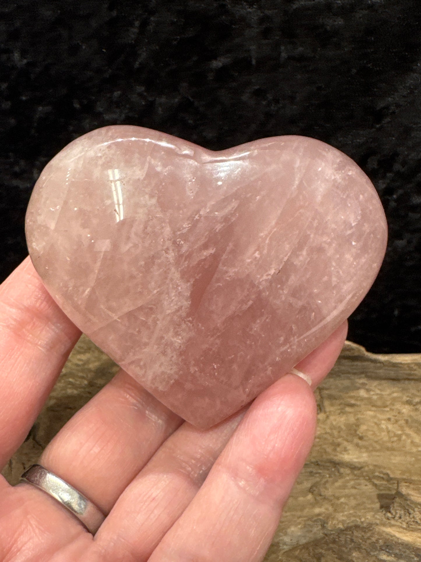 Rose quartz hearts - small