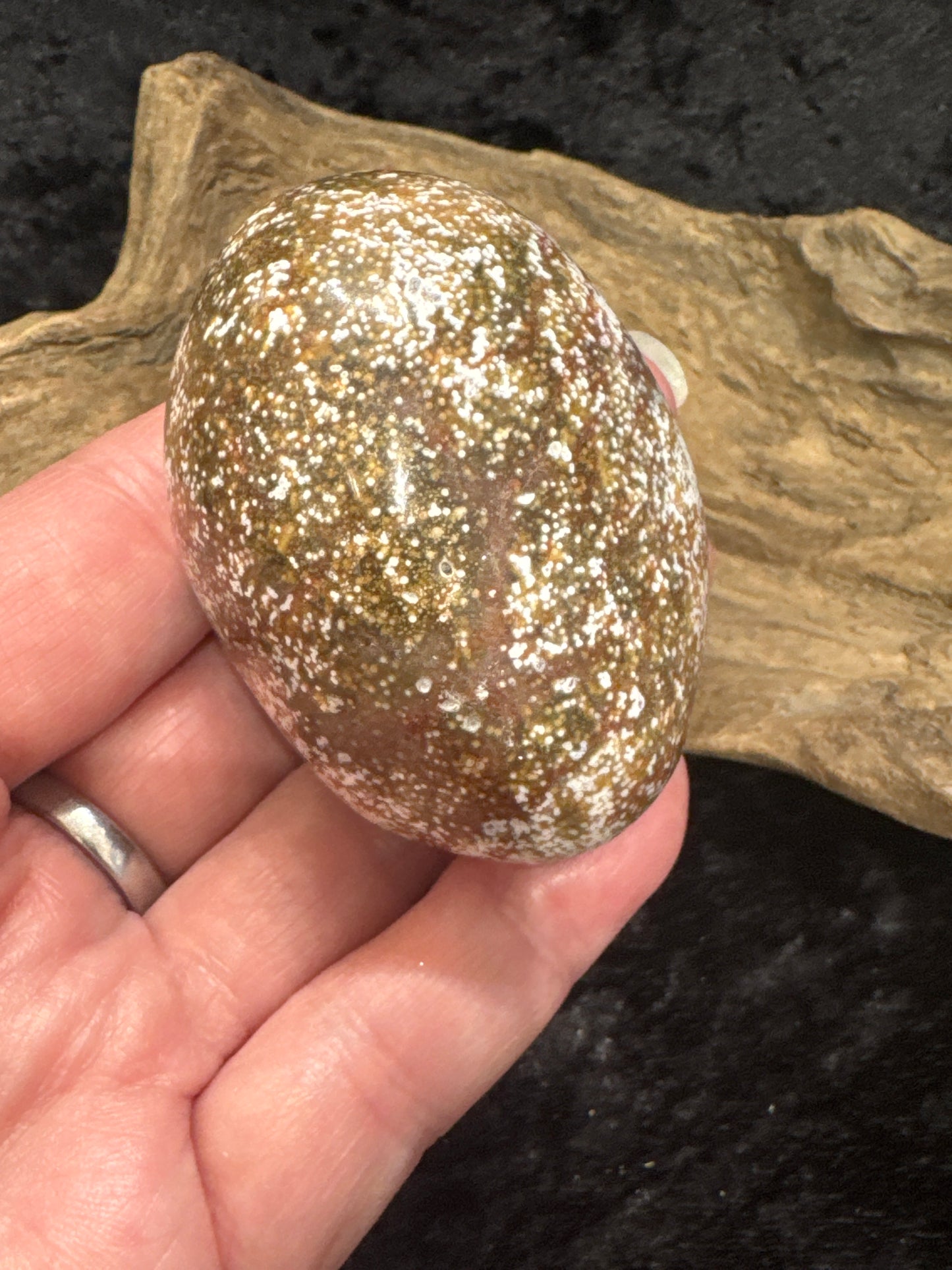 Sea Jasper (orbicular jasper) palm stones