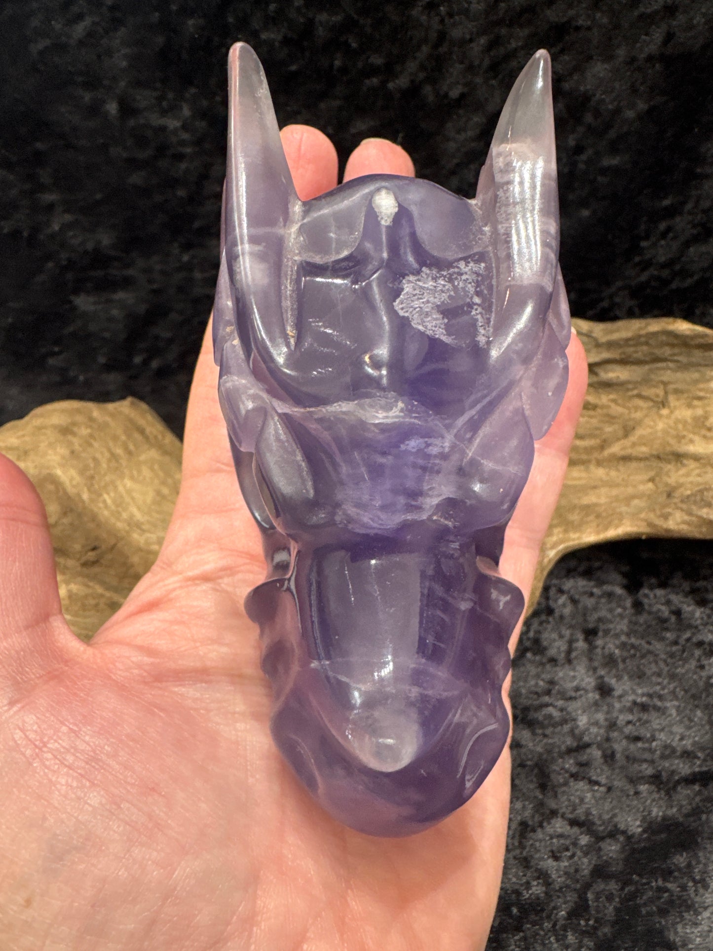 Fluorite Dragon Skull
