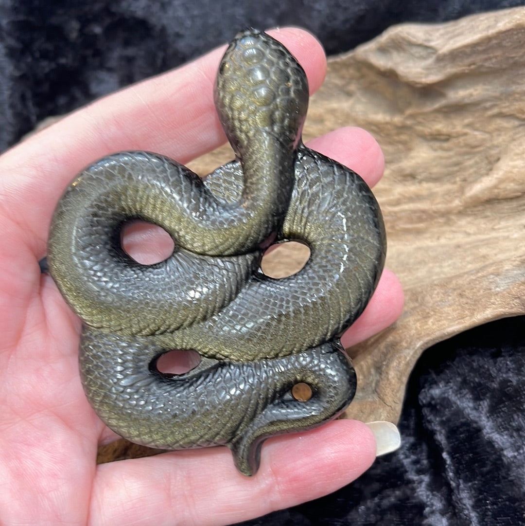 Gold sheen Obsidian snake