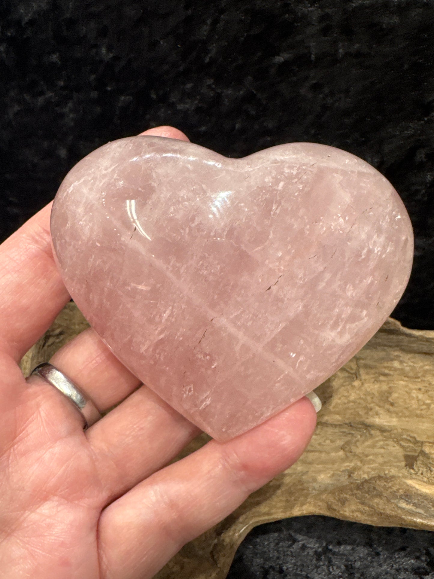 Rose quartz hearts - medium