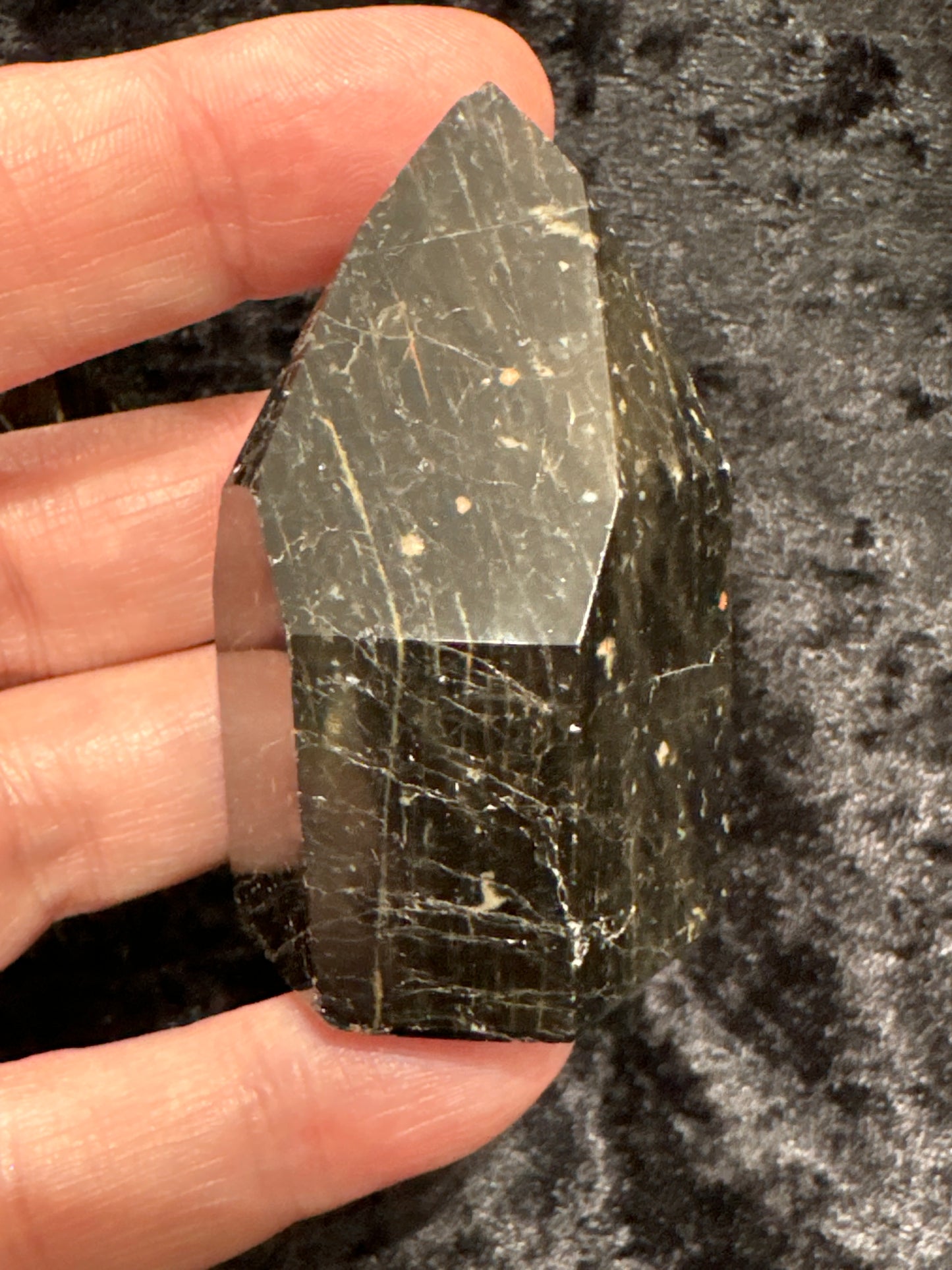 Black tourmaline polished points