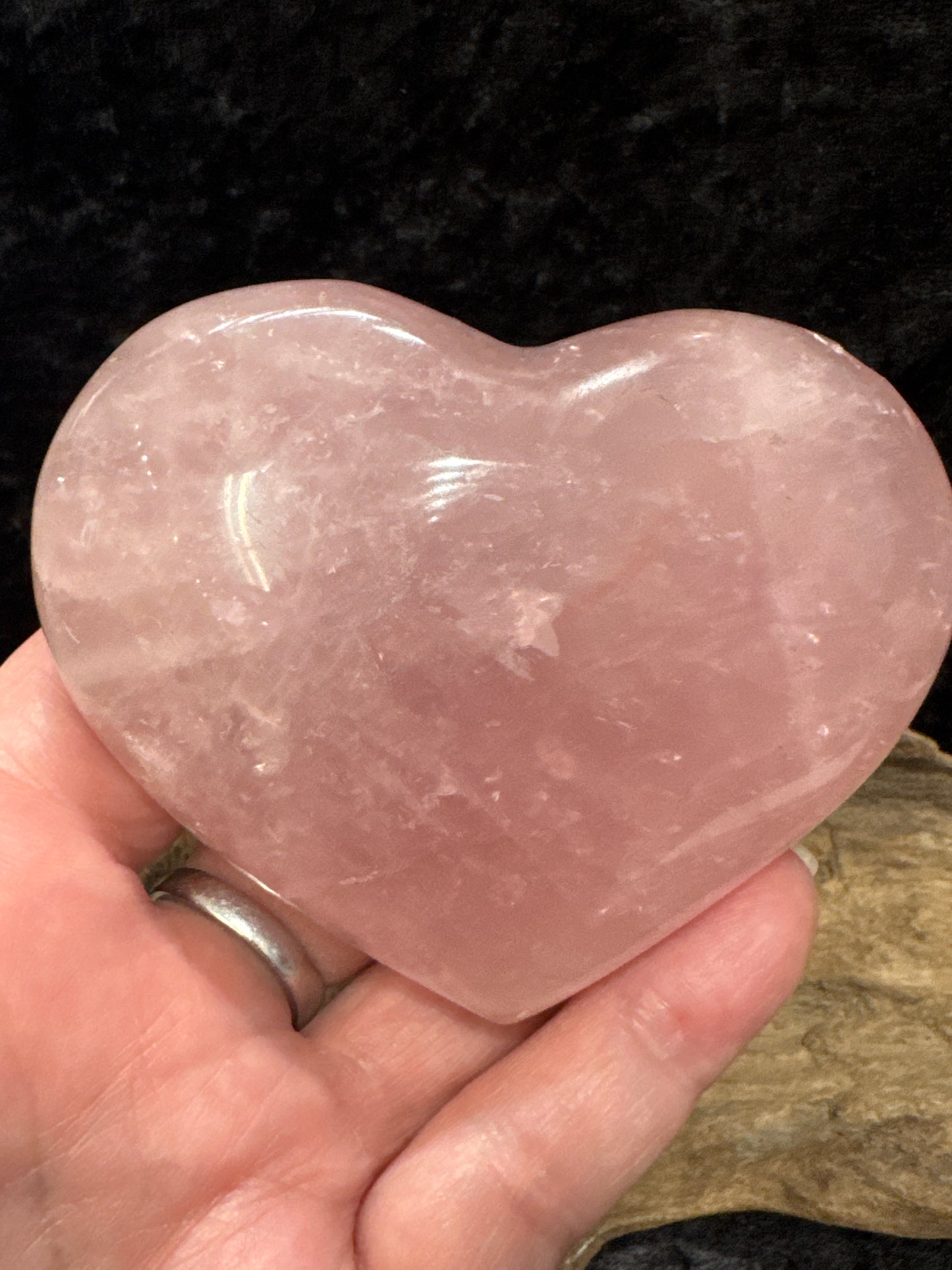 Rose quartz hearts - medium