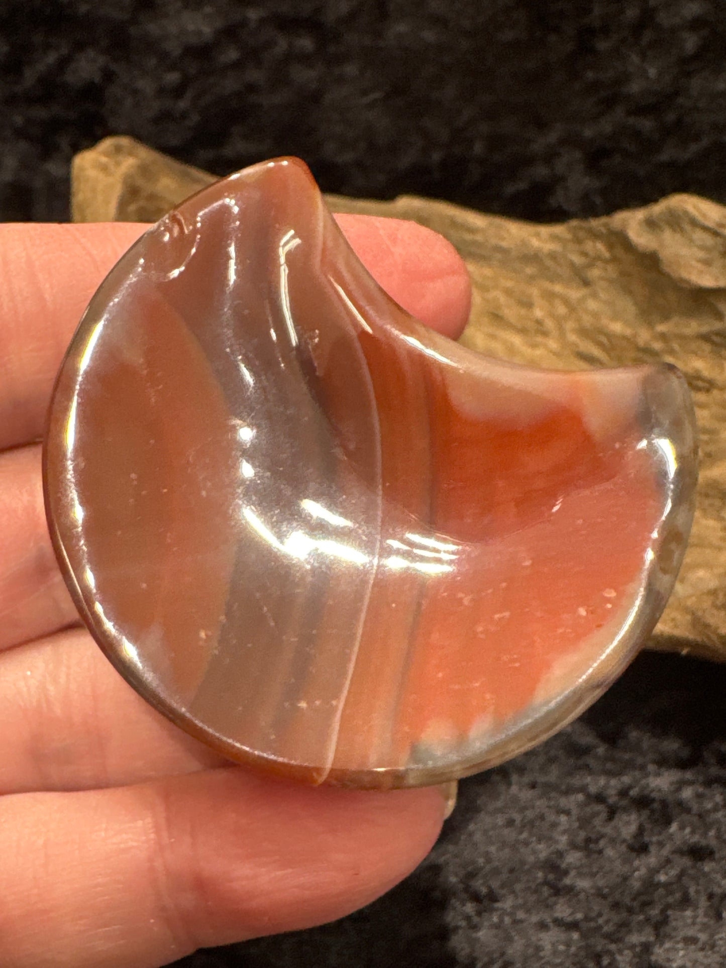 Carnelian Crescent Moon Bowl