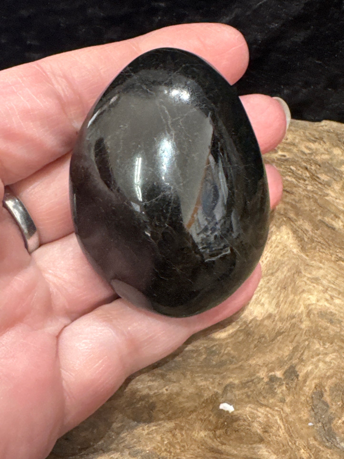 Black tourmaline palm stones - Madagascar