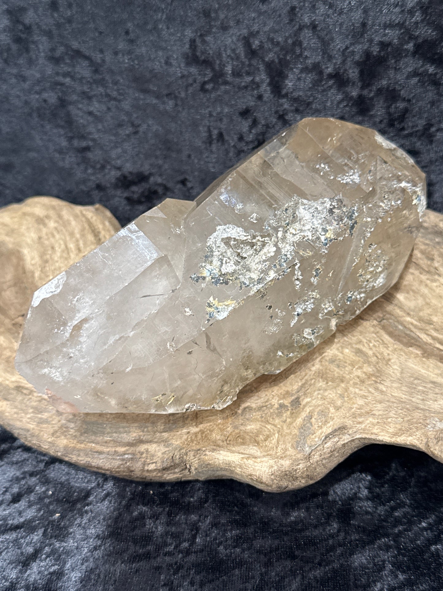 Smoky Quartz Double Terminated with Rutile & Hematite (Natural Formation)