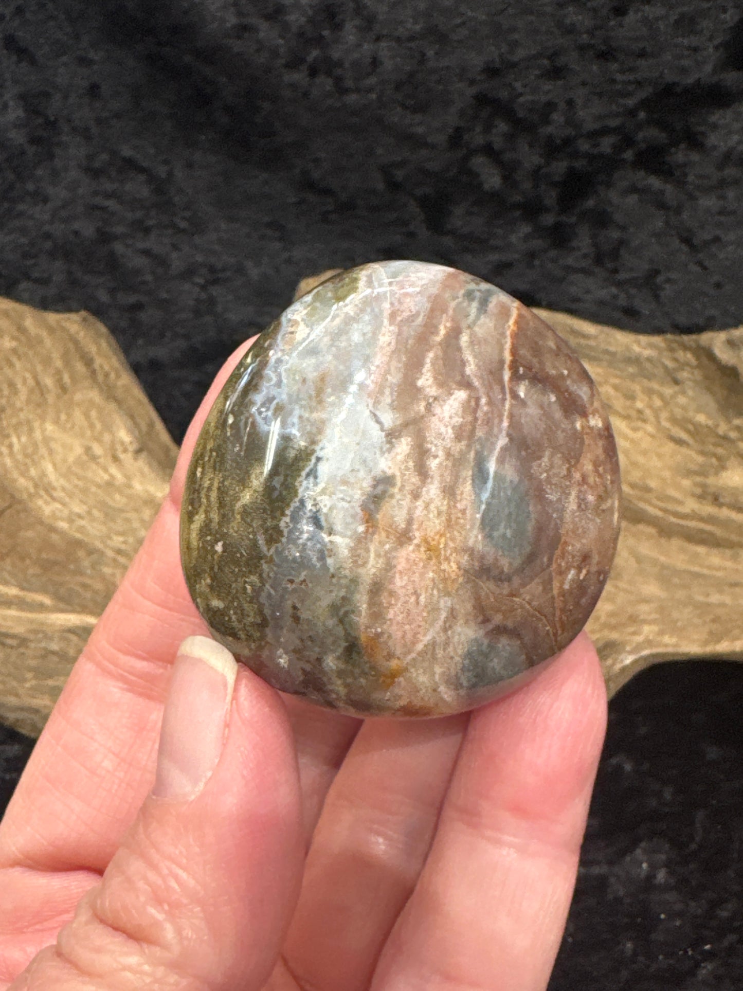 Sea Jasper (orbicular jasper) palm stones