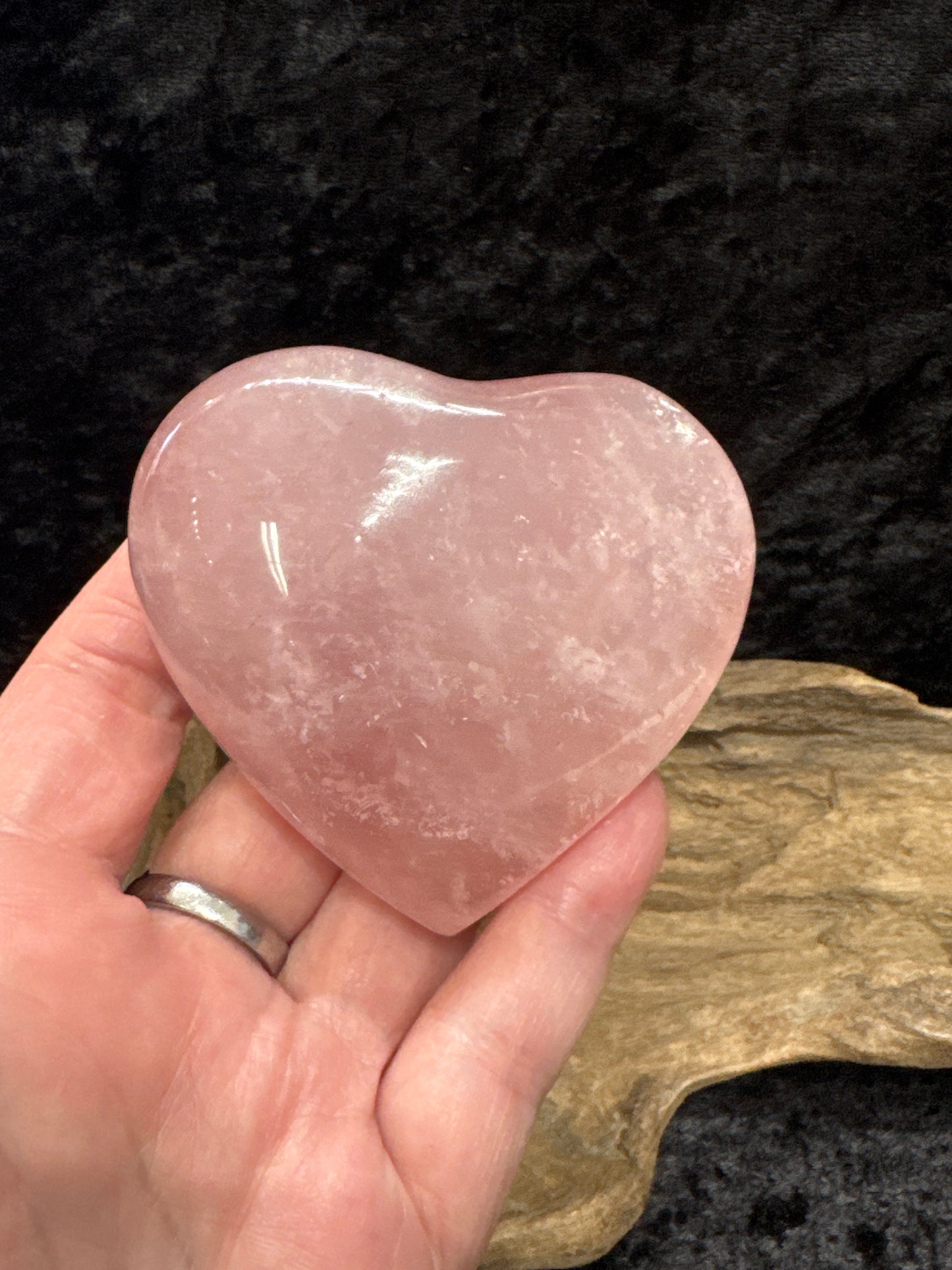 Rose quartz hearts - small