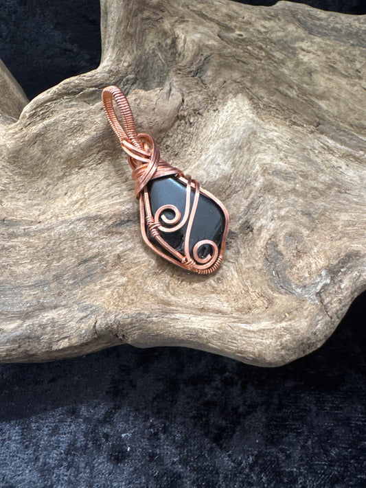 Black Tourmaline (Tumbled & Hand-Wrapped in Copper)