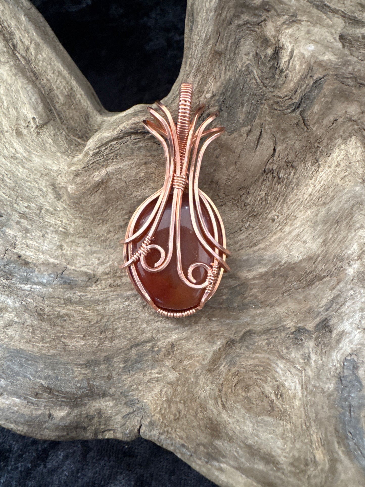 Carnelian Pendant (hand-wrapped in copper)