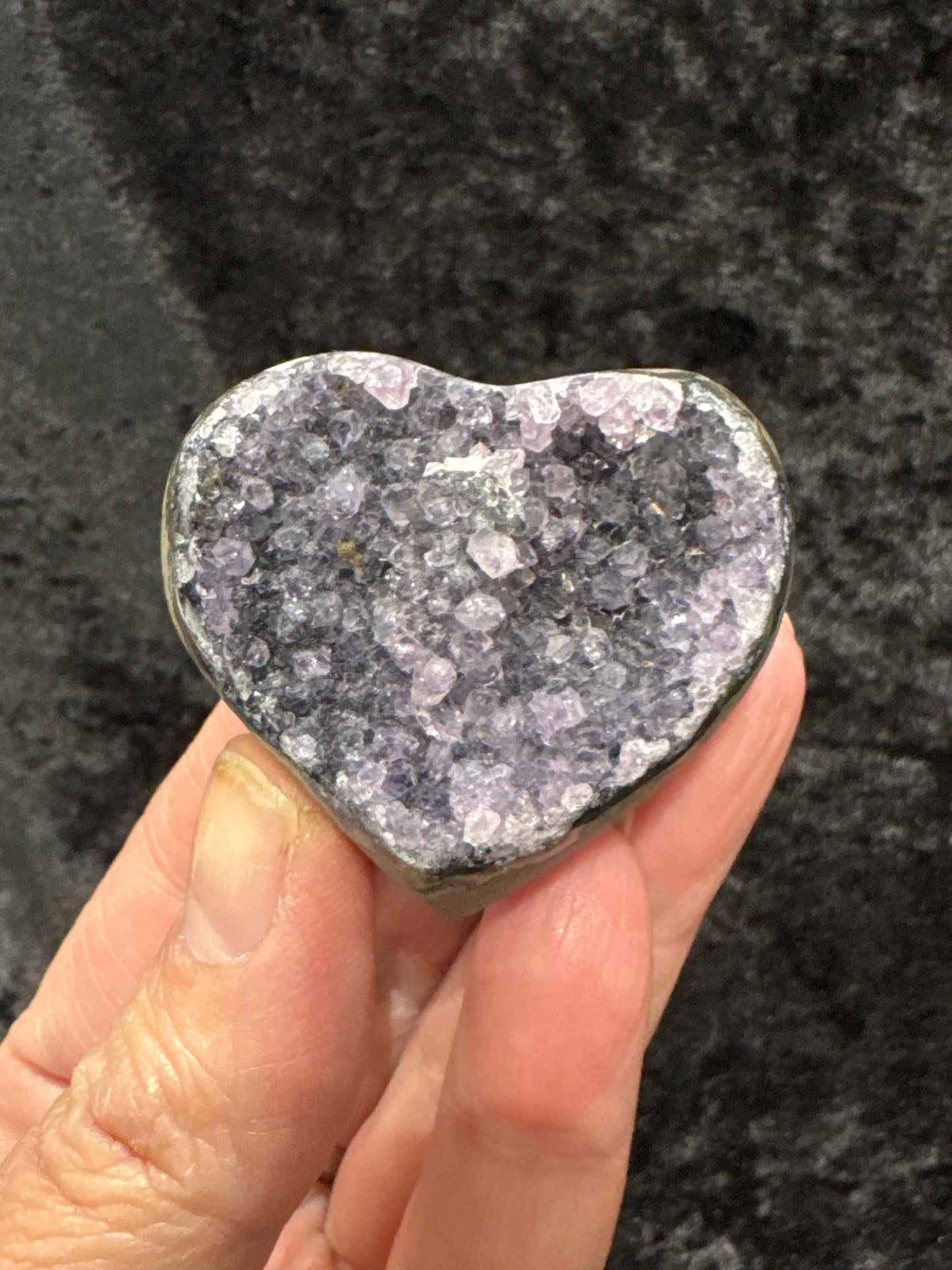 Druzy Amethyst heart