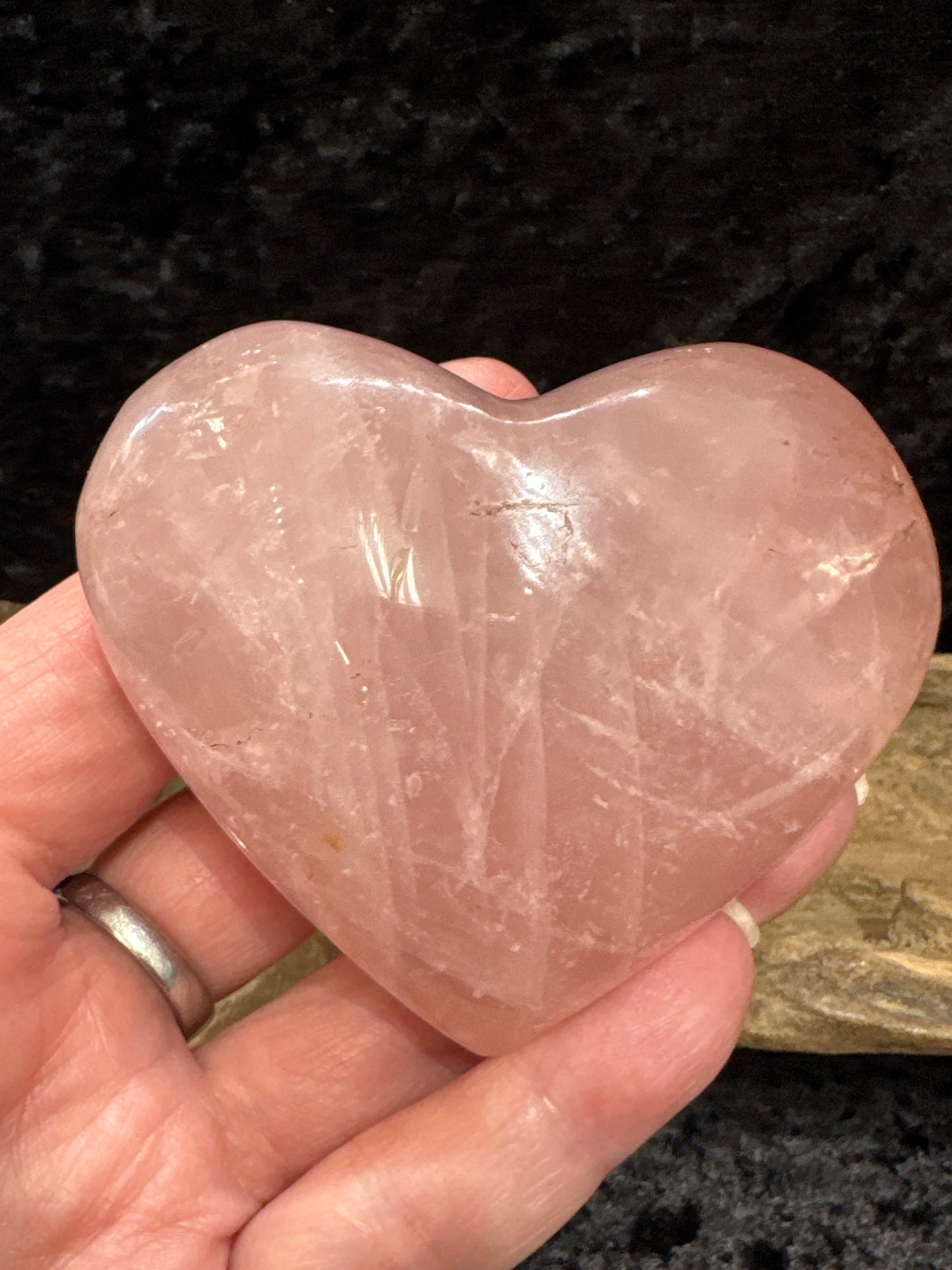 Rose quartz hearts - small