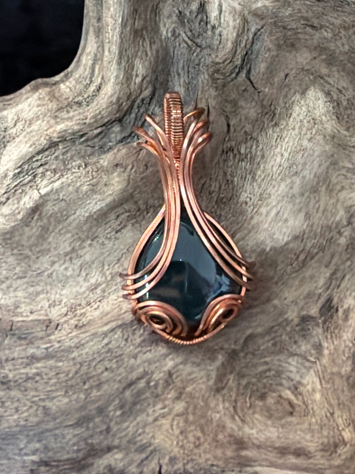 Art Nouveau Inspired — Handcrafted Copper & Gemstone Pendants