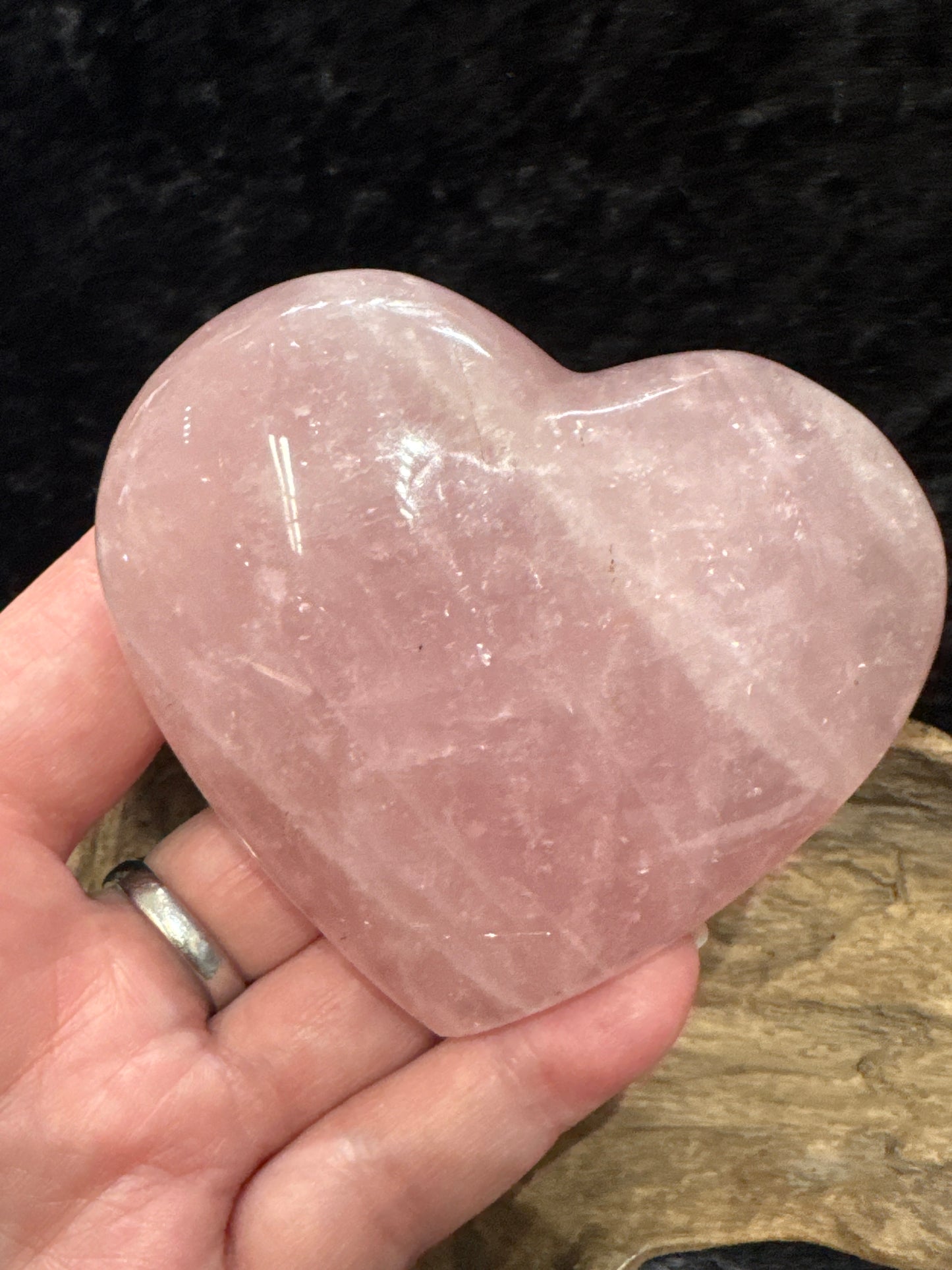 Rose quartz hearts - medium