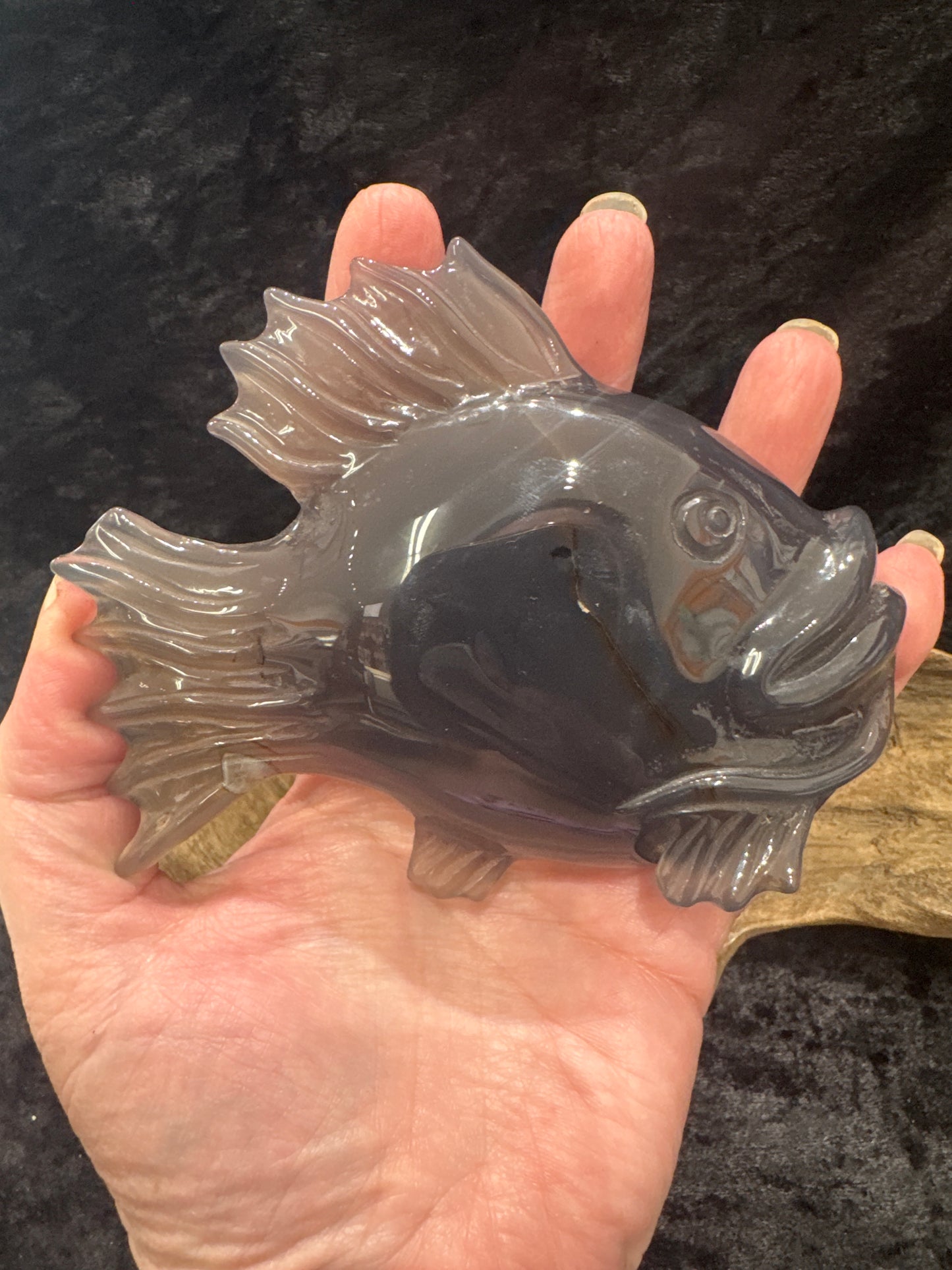 Drusy Agate Fish