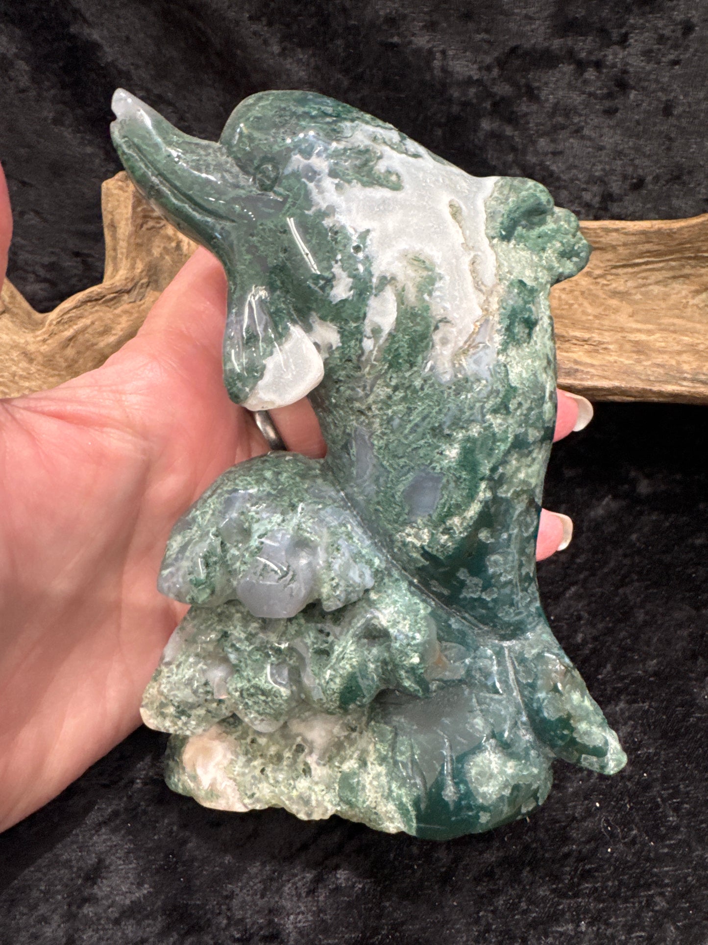 Moss Agate Dolphin