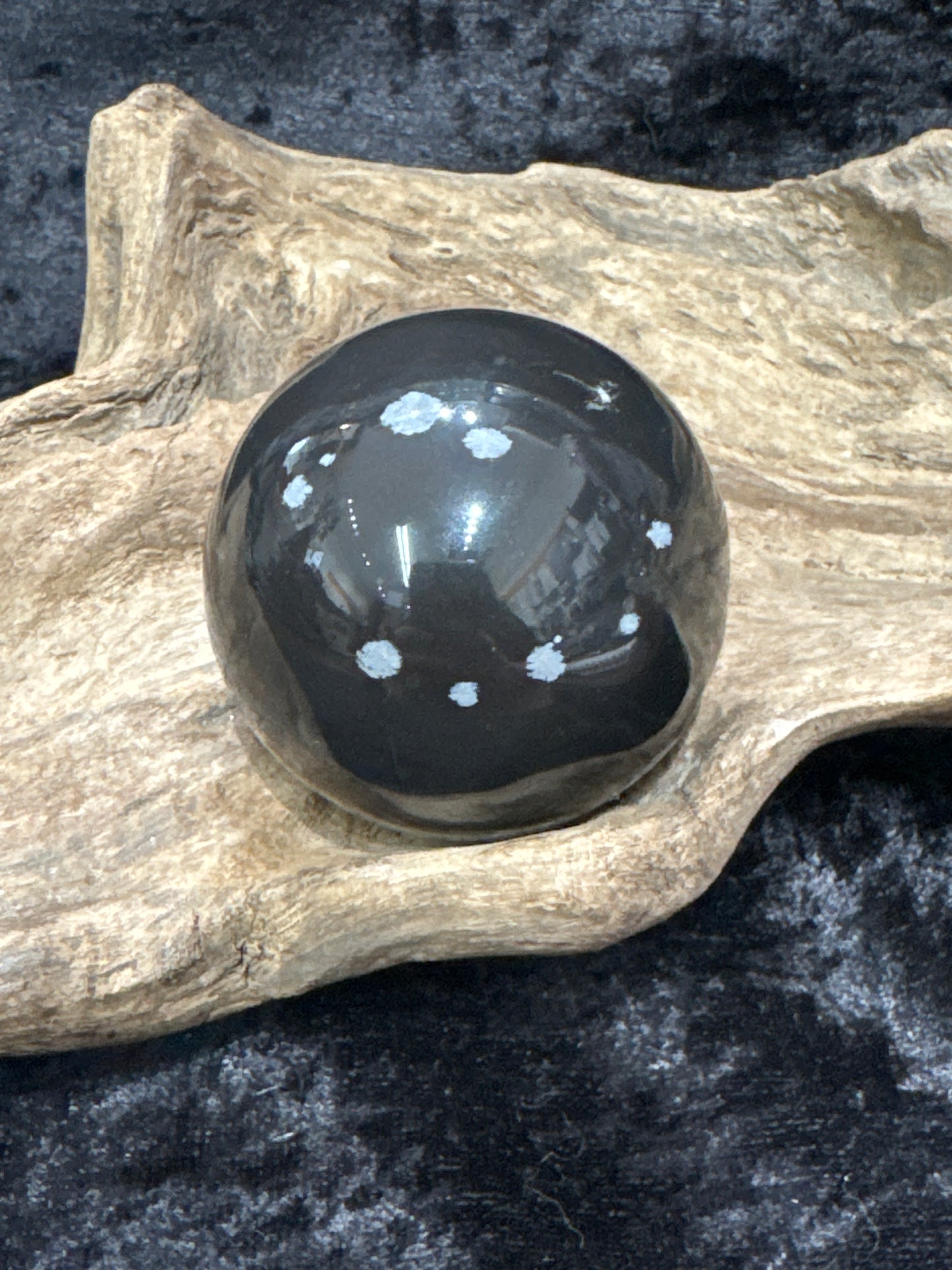 Snowflake Obsidian sphere
