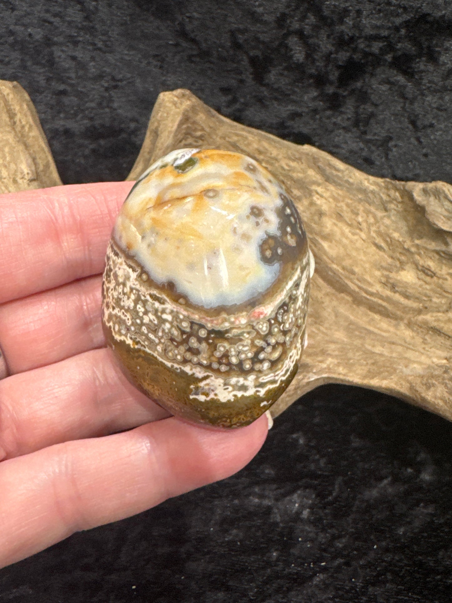 Sea Jasper (orbicular jasper) palm stones
