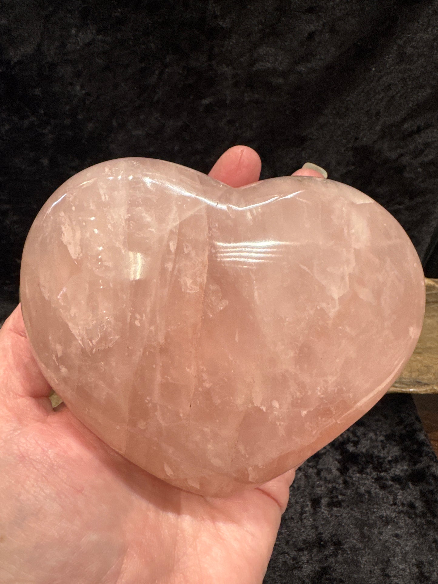 Rose quartz hearts - large