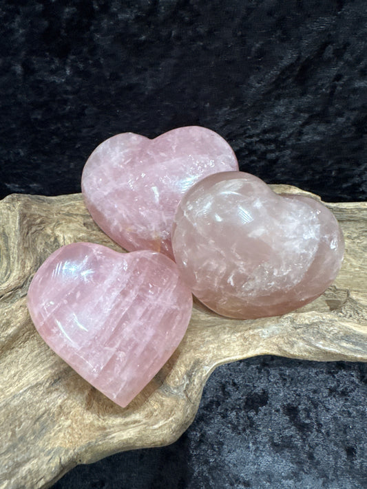 Rose quartz hearts - small