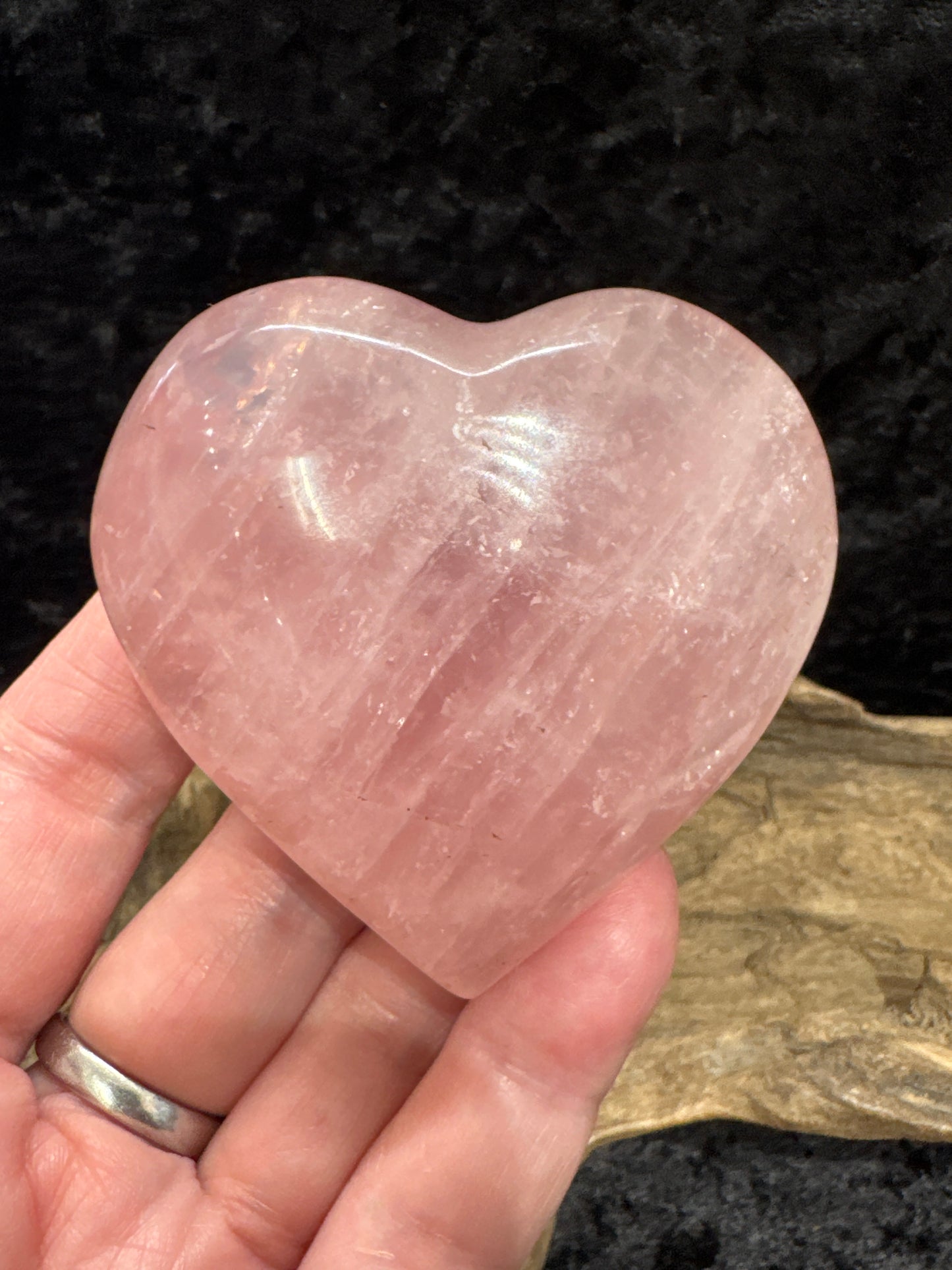Rose quartz hearts - small
