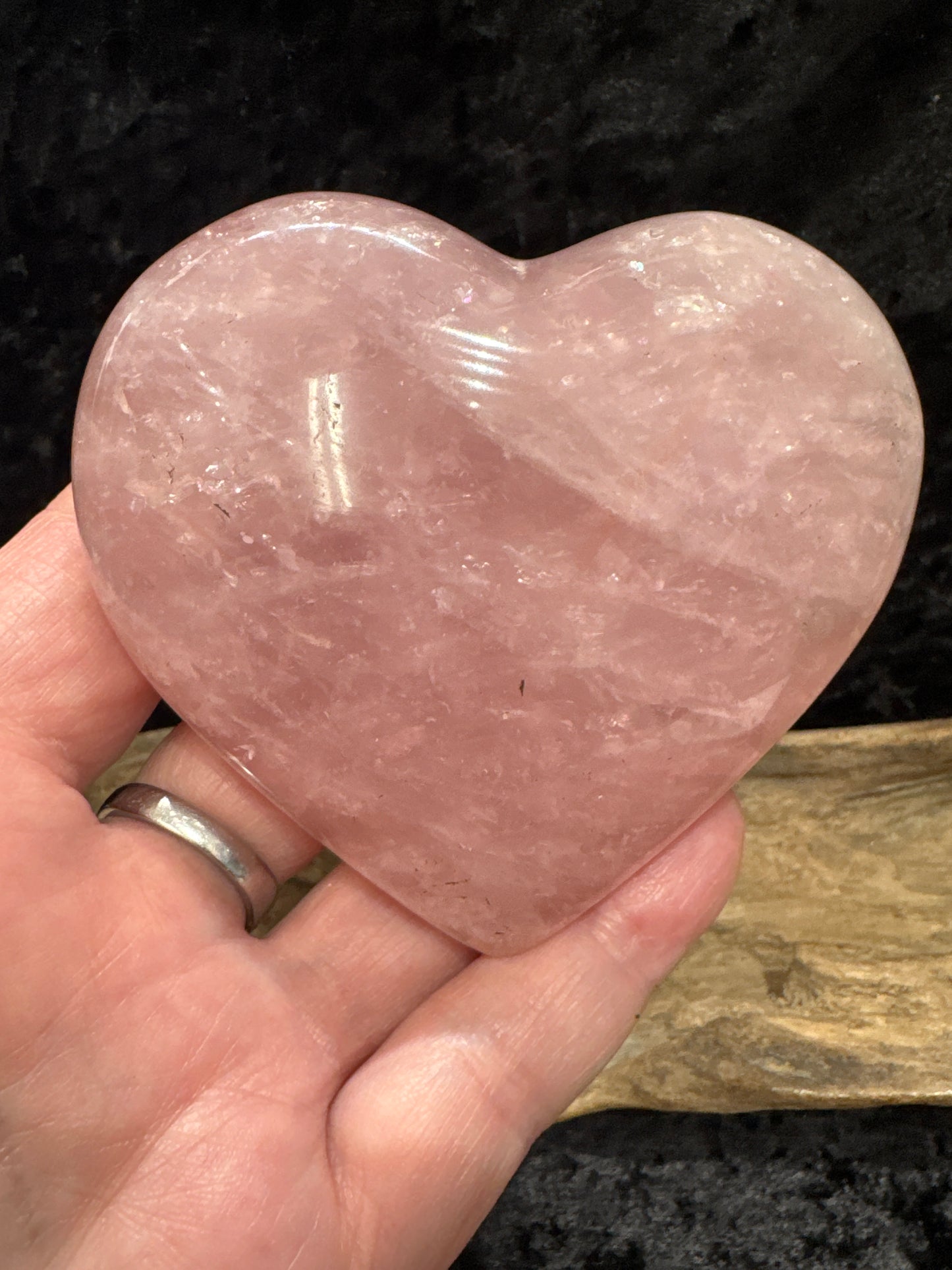 Rose quartz hearts - medium