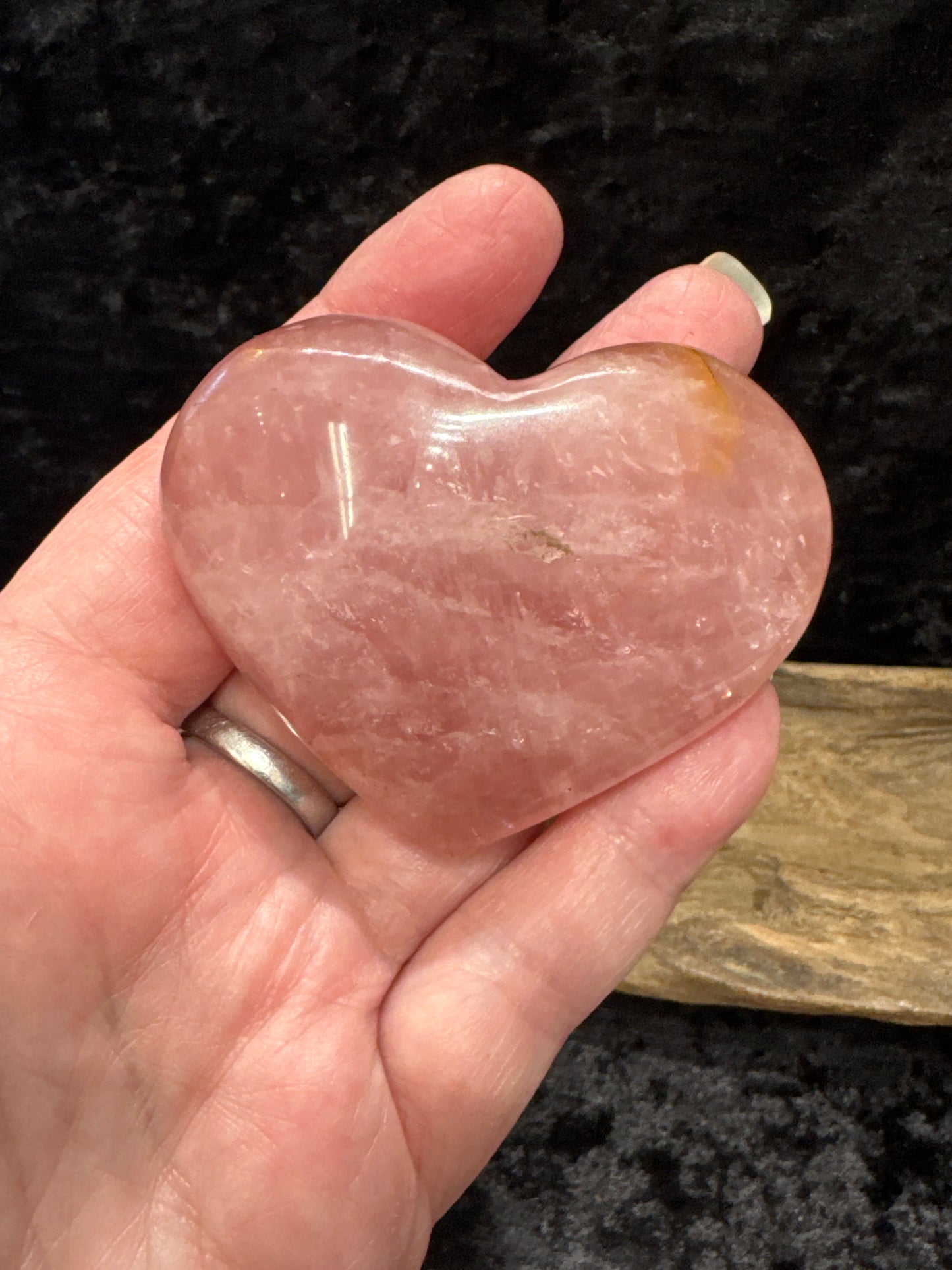 Rose quartz hearts - small