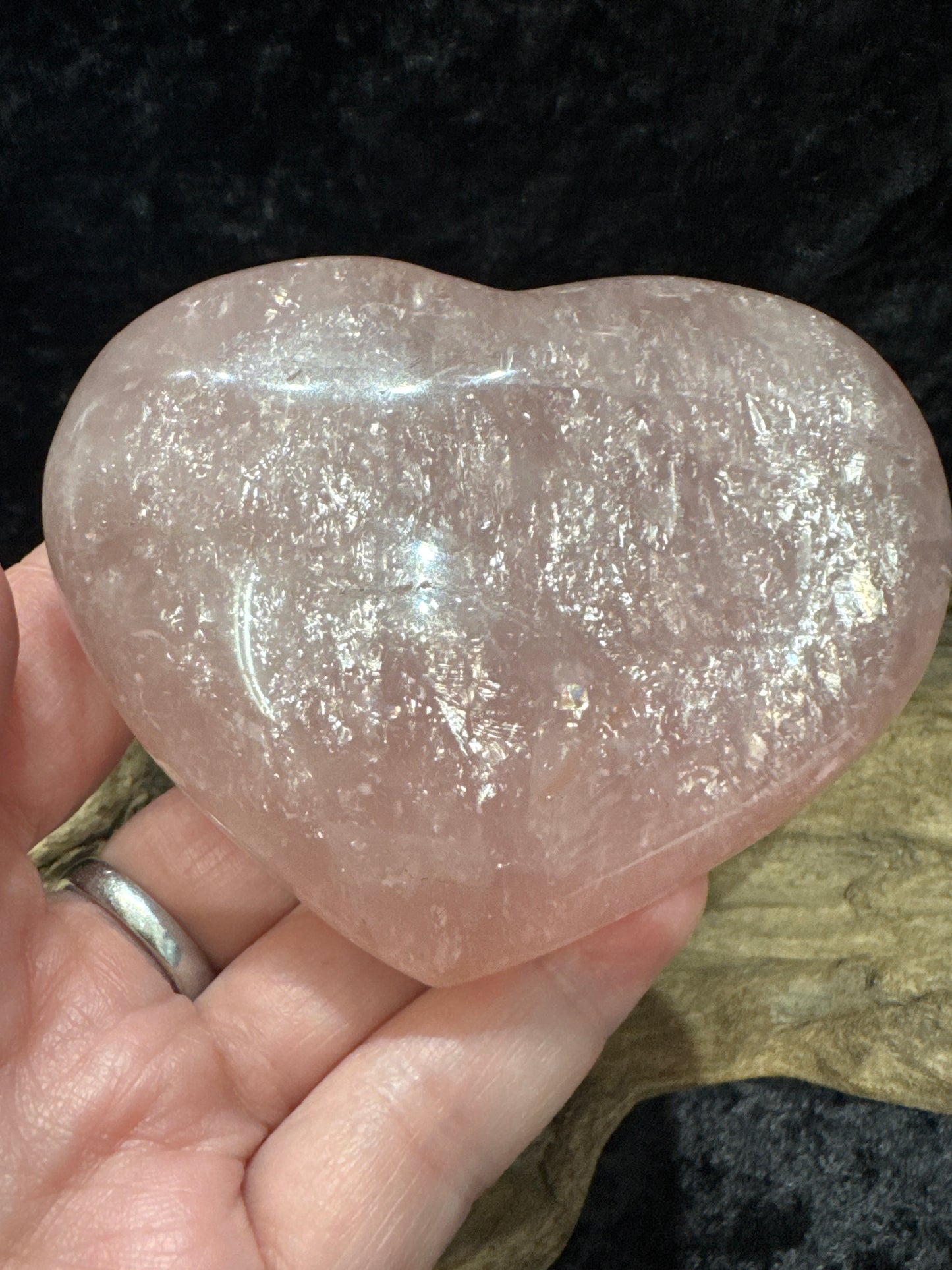 Rose quartz hearts - medium