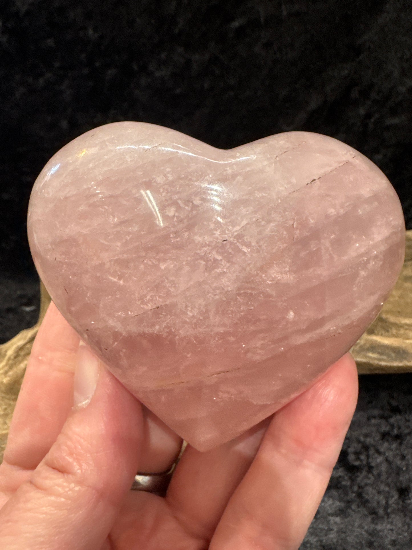 Rose quartz hearts - small