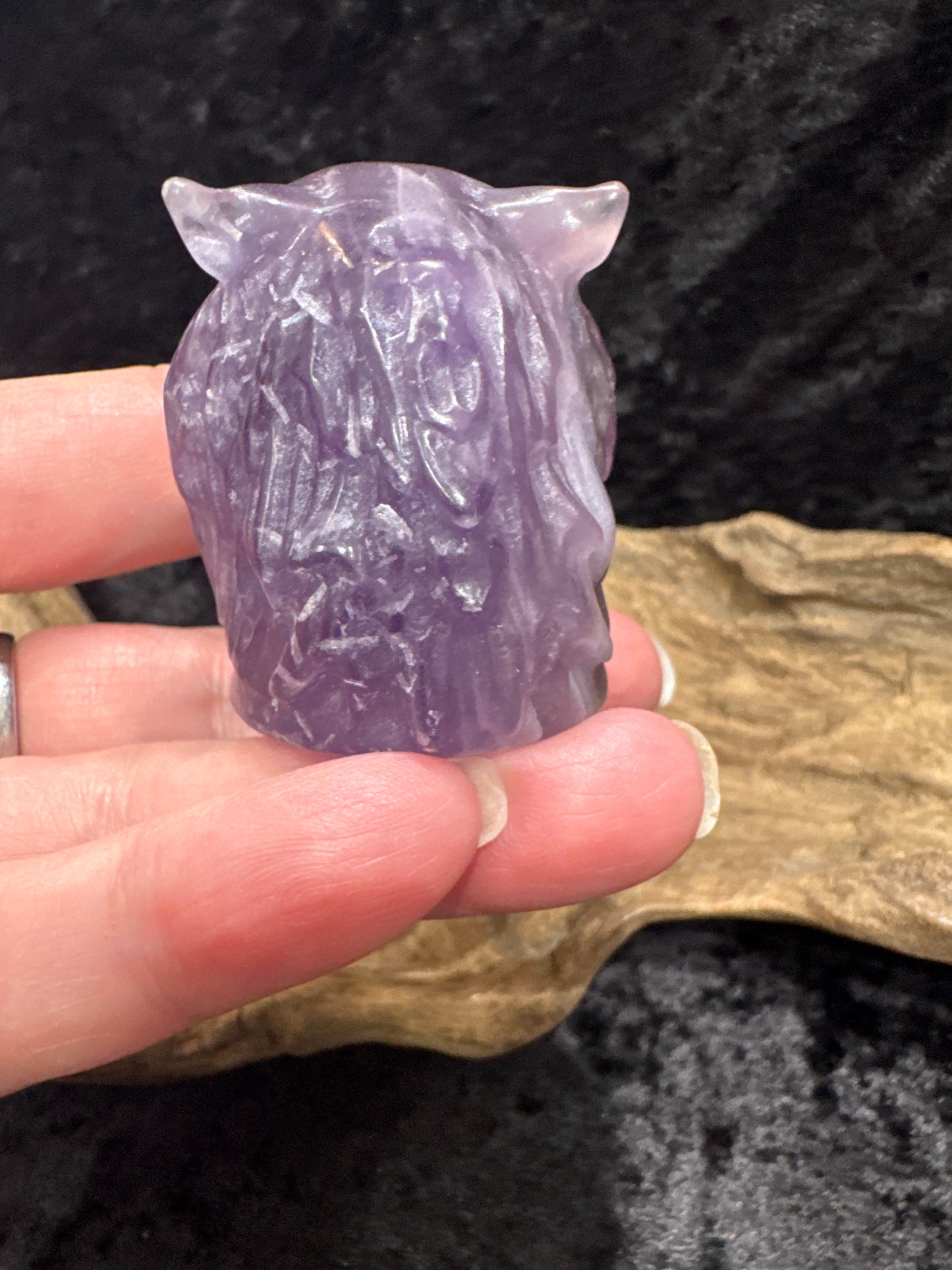 Fluorite Tiger Head Carving
