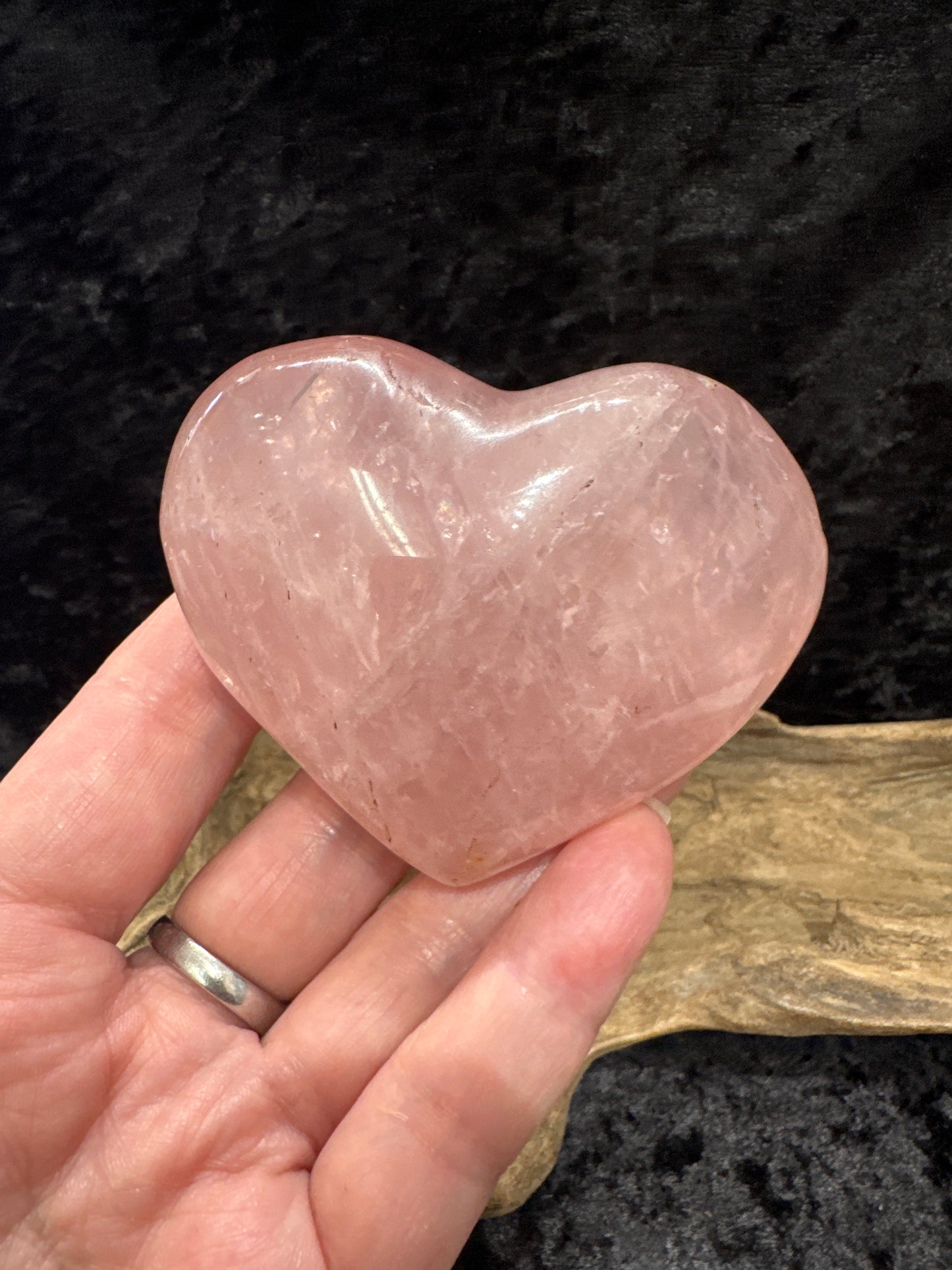 Rose quartz hearts - small