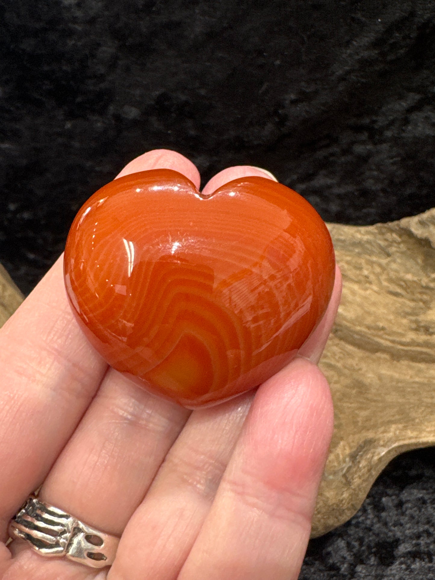 Carnelian Puff Heart