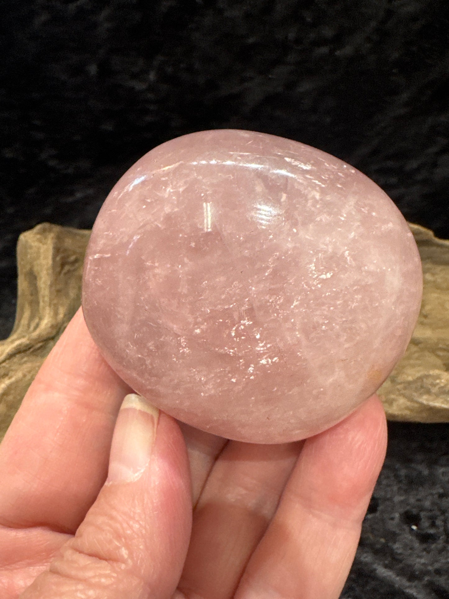 Rose quartz palm stone