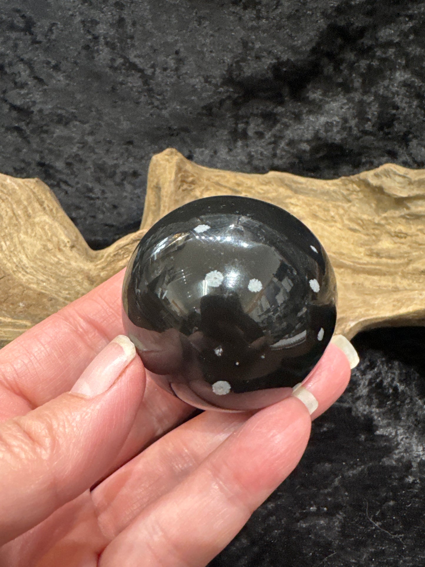 Snowflake Obsidian sphere