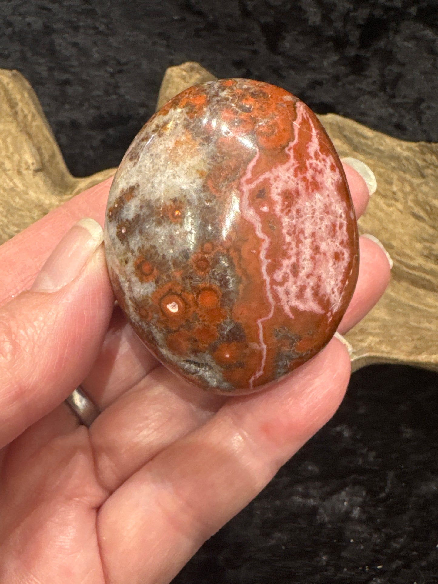 Sea Jasper (orbicular jasper) palm stones