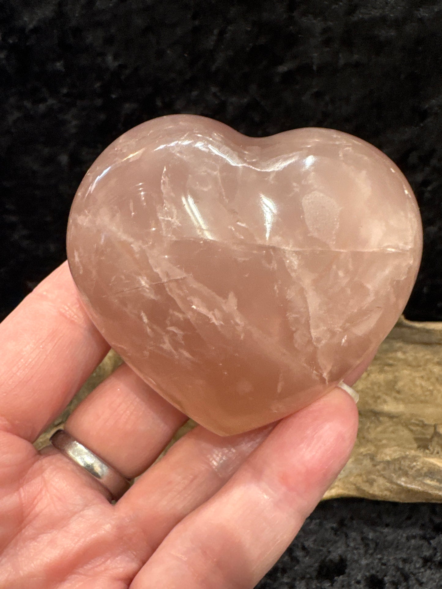 Rose quartz hearts - small