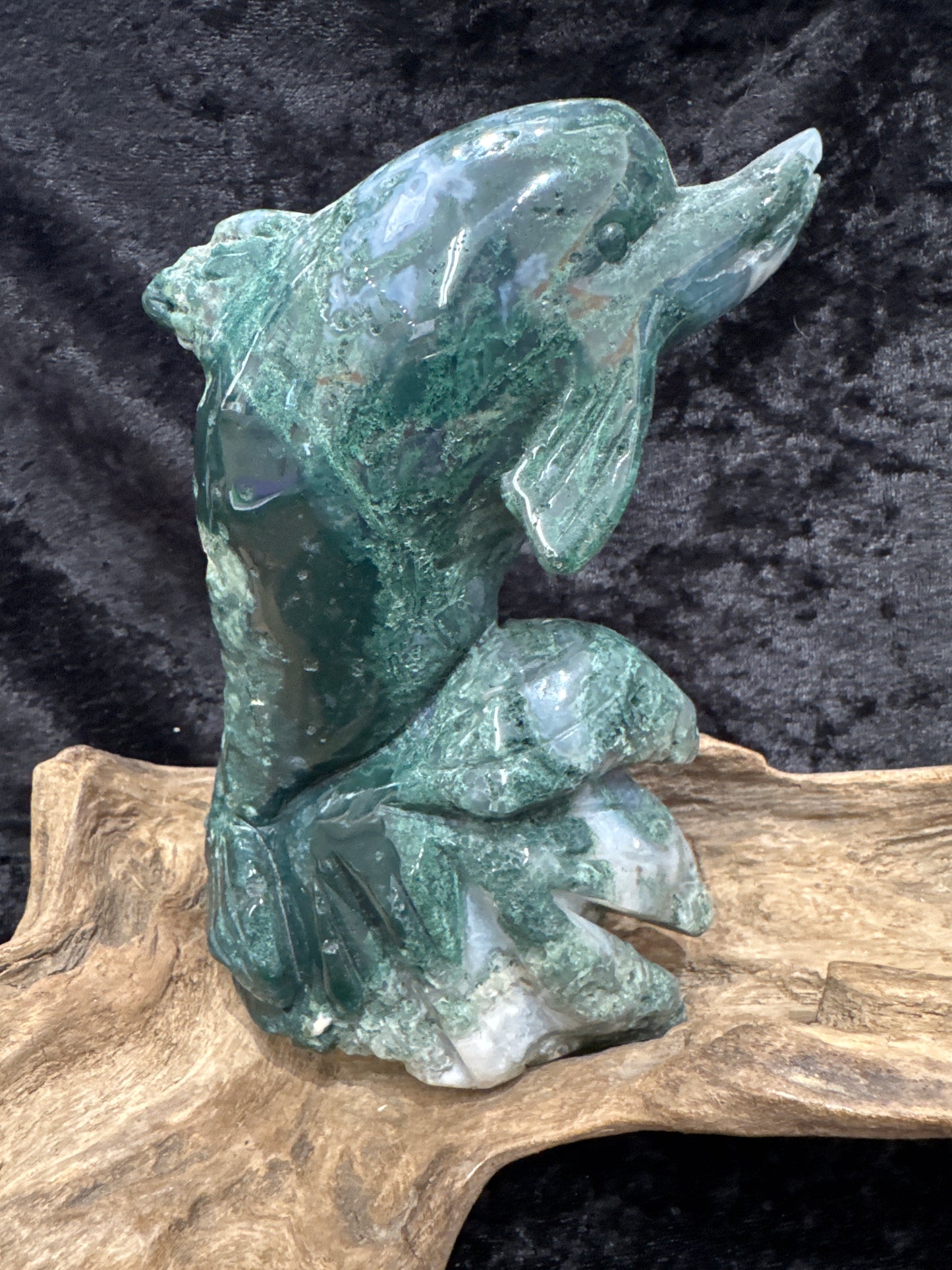 Moss Agate Dolphin