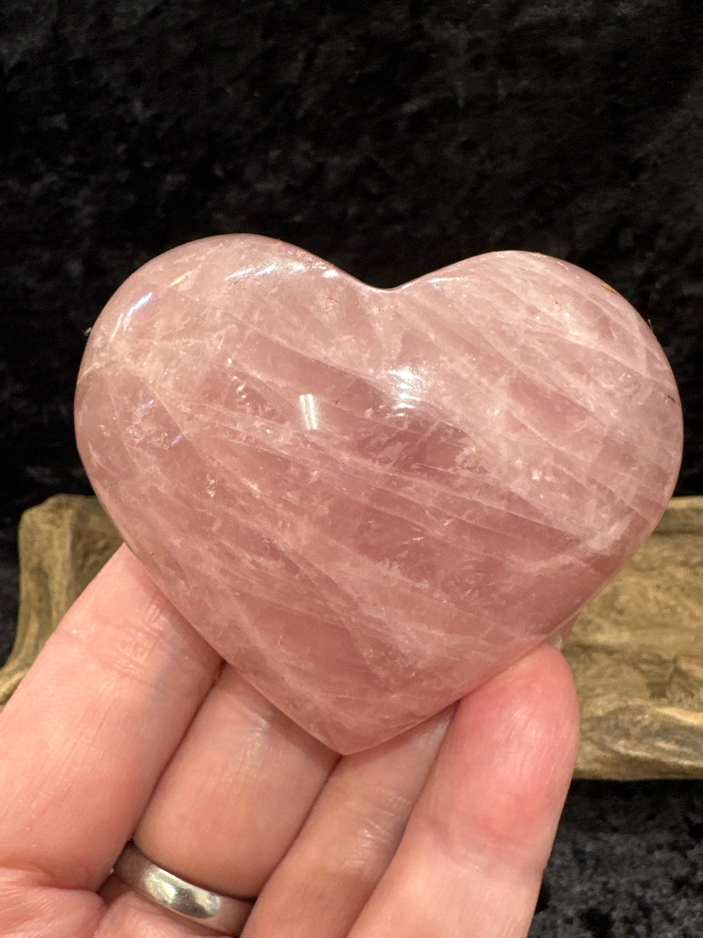 Rose quartz hearts - small
