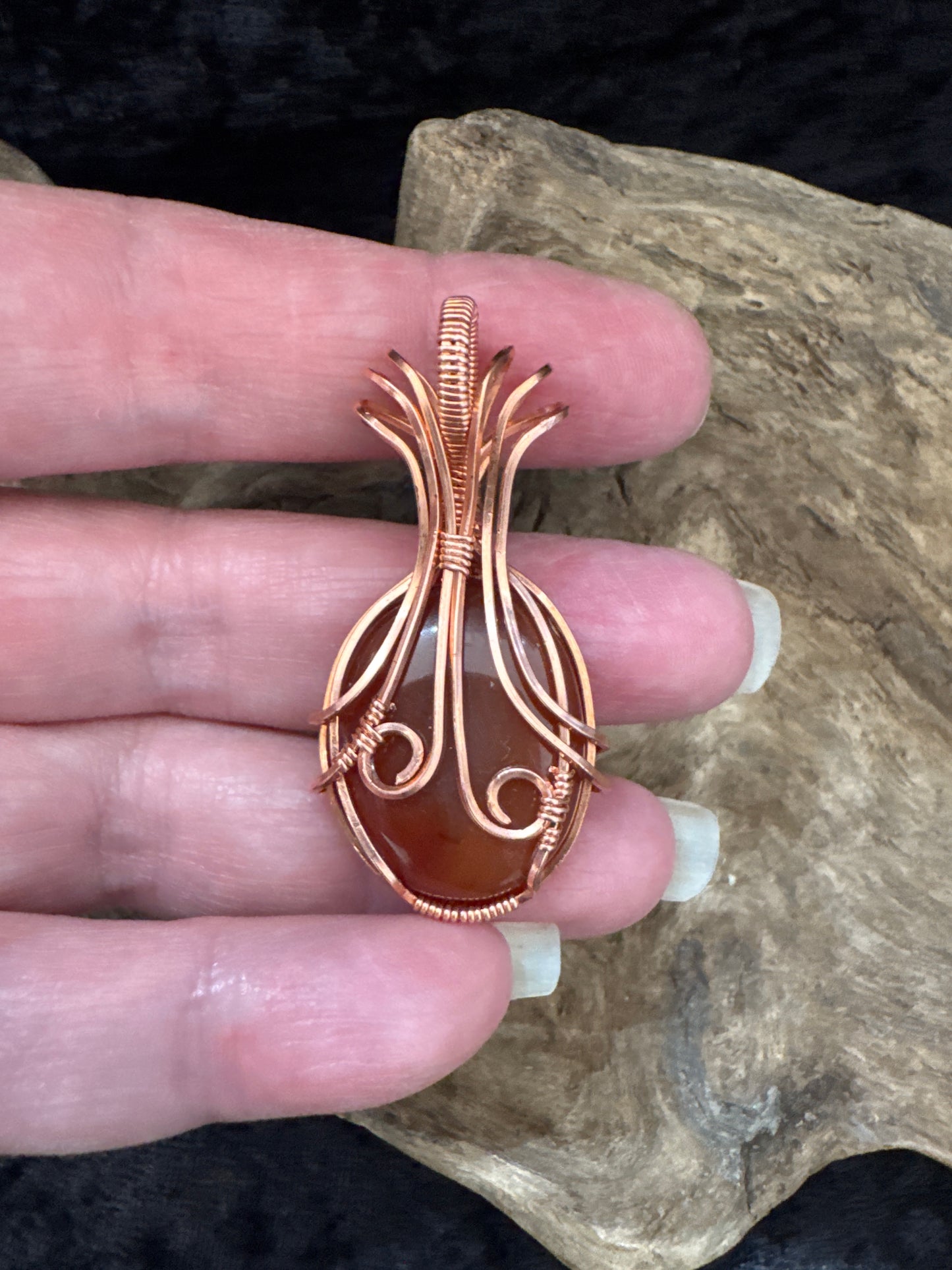 Carnelian Pendant (hand-wrapped in copper)