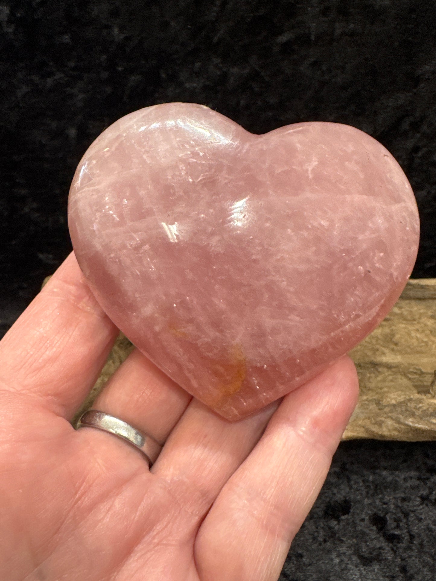 Rose quartz hearts - small