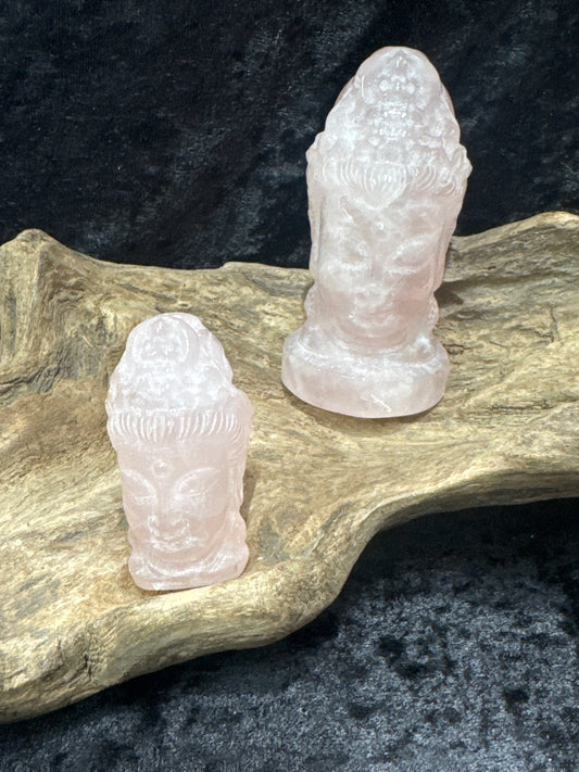 Rose Quartz Kuan Yin Carving