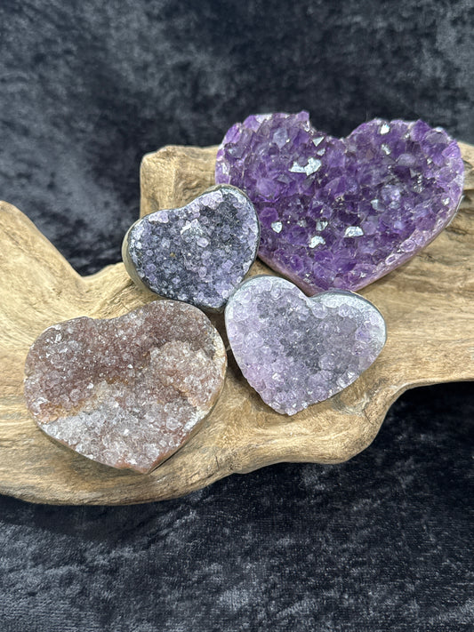 Druzy Amethyst heart