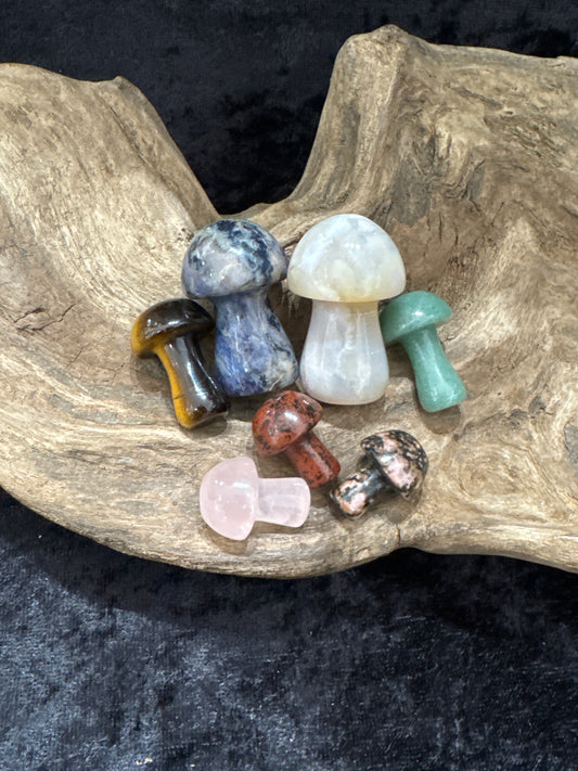 Gemstone mushroom carvings - Intuitive pick
