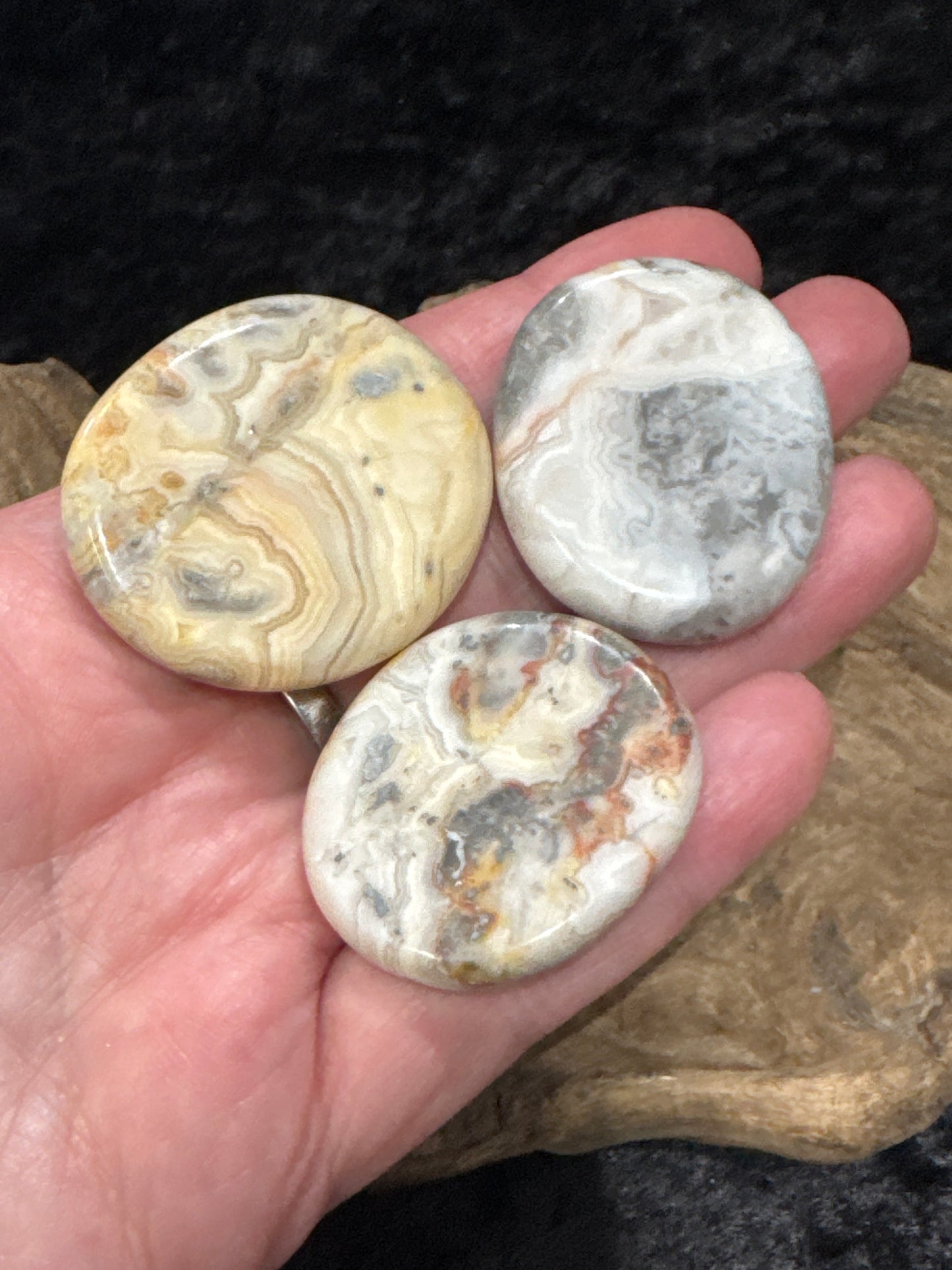 Crazy lace agate disks
