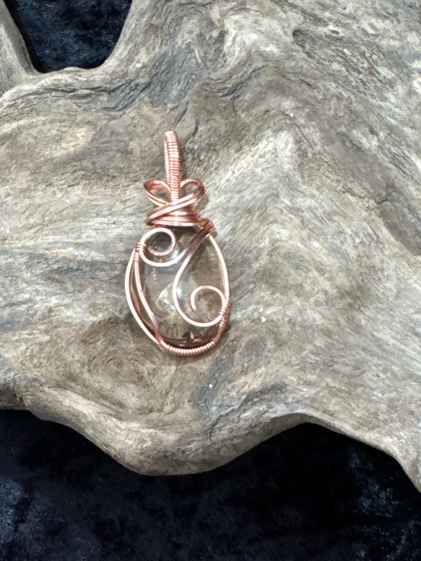 Smokey Quartz wire wrapped pendant -