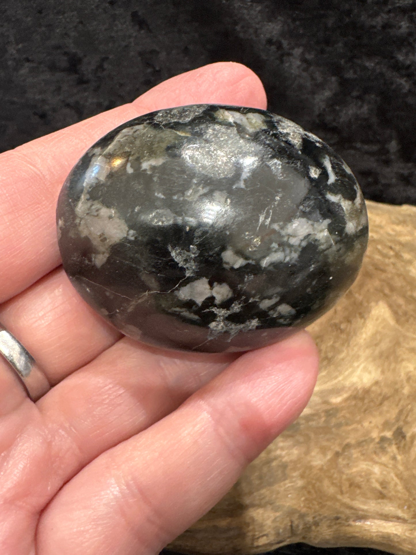 Indigo Gabbro (Mystic Merlinite) - Palm Stone